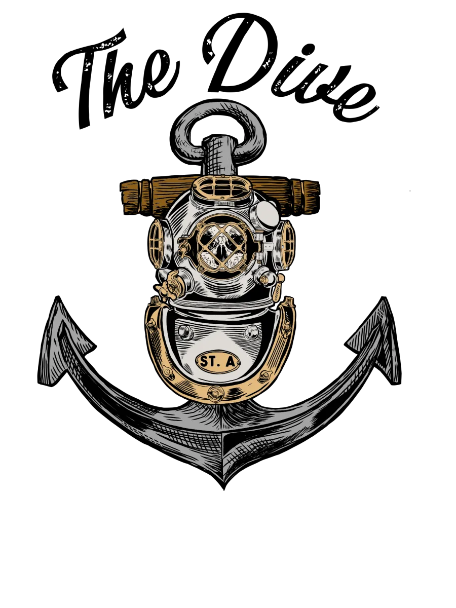 The Dive — anchor and diving helmet logo